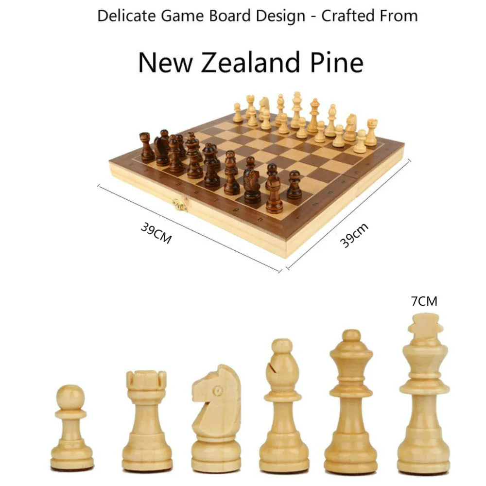 Chess Game Set Magnetic Wooden Folding Large 39cm*39cm For Adult Kids Beginner