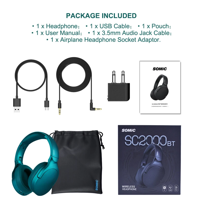 Somic SC2000 Wireless Headphones Bluetooth Headset