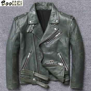 

Boollili Genuine Leather Jacket Men Short 100% Real Sheepskin Coat Vintage Motorcycle Jacket Korean 2020 Veste Cuir Homme