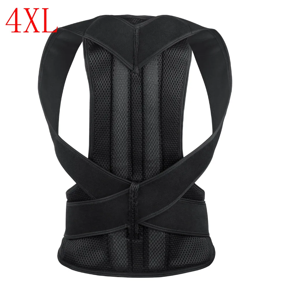 VIPLinkDropshipping Unisex Adjustable posture Corrector Shoulder Back Brace Support Lumbar Spine Support Belt Posture Correction - Цвет: 4XL