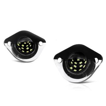 

Parts License Plate Light Bulbs Car Replacement Exterior 1 Pair White LED