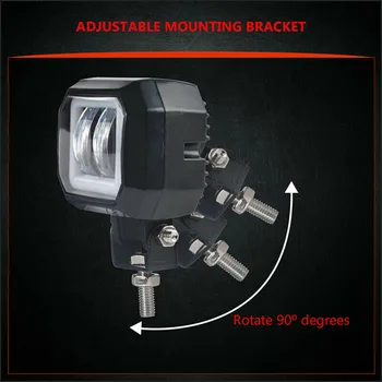 

20W LED Work Light DC 10-30V 6000K 3 Inch Square Turn signal Set Off-road