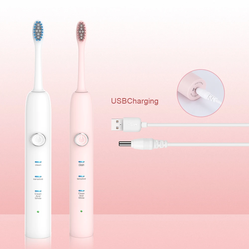 New 9 Functions Sonic Electric Toothbrush USB Inductive Charging with 3 Brush Heads+1 Face Clean Brush Adults Tooth Whitening New 9 Functions Sonic Electric Toothbrush USB Inductive Charging with 3 Brush Heads+1 Face Clean Brush Adults Tooth Whitening