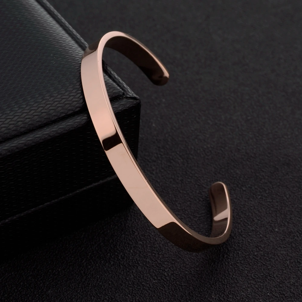 Simple Cute Fashion Romantic Charms Bangles Rose Gold 3 Colors Stainless Steel High Quality Jewelry For a Gift Women BG010 | Украшения и