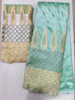 

Royal Blue Indian George Fabrics 2019 High Quality African George Lace Fabric With Guipure Handcut Sequins George Lace For Party