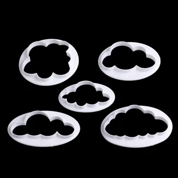 

5Pcs 3D Cloud Plastic Fondant Cutter Cake Mold Sugarcraft Mold Decorating Tools