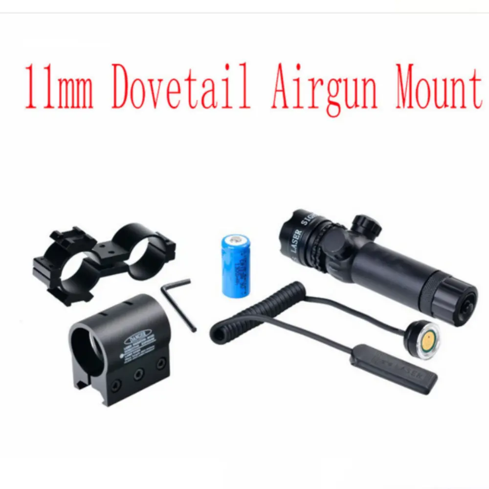 11mm Dovetail Mount Тактический зеленый лазерный прицел w/кнопка включения/выключения и дистанционный переключатель давления для 11 мм 20 мм рейку - Цвет: 11mm Dovetail Mount