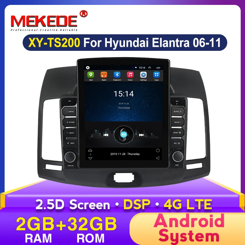 4G LTE HD 2.5D Tesla экран для Hyundai Elantra 2006-2010 Android WIFI BT Автомагнитола мультимедийный плеер