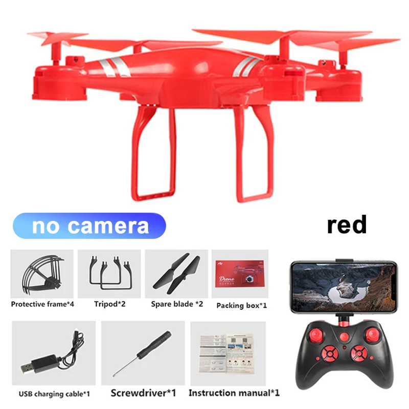 Red no camera KY101D Радиоуправляемый Дрон 4K HD камера Wifi FPV Квадрокоптер с высокой фиксацией четырехосный анти-встряхивание самолет с ДУ вертолет селфи Дрон игрушки для детей - Цвет: Red no camera
