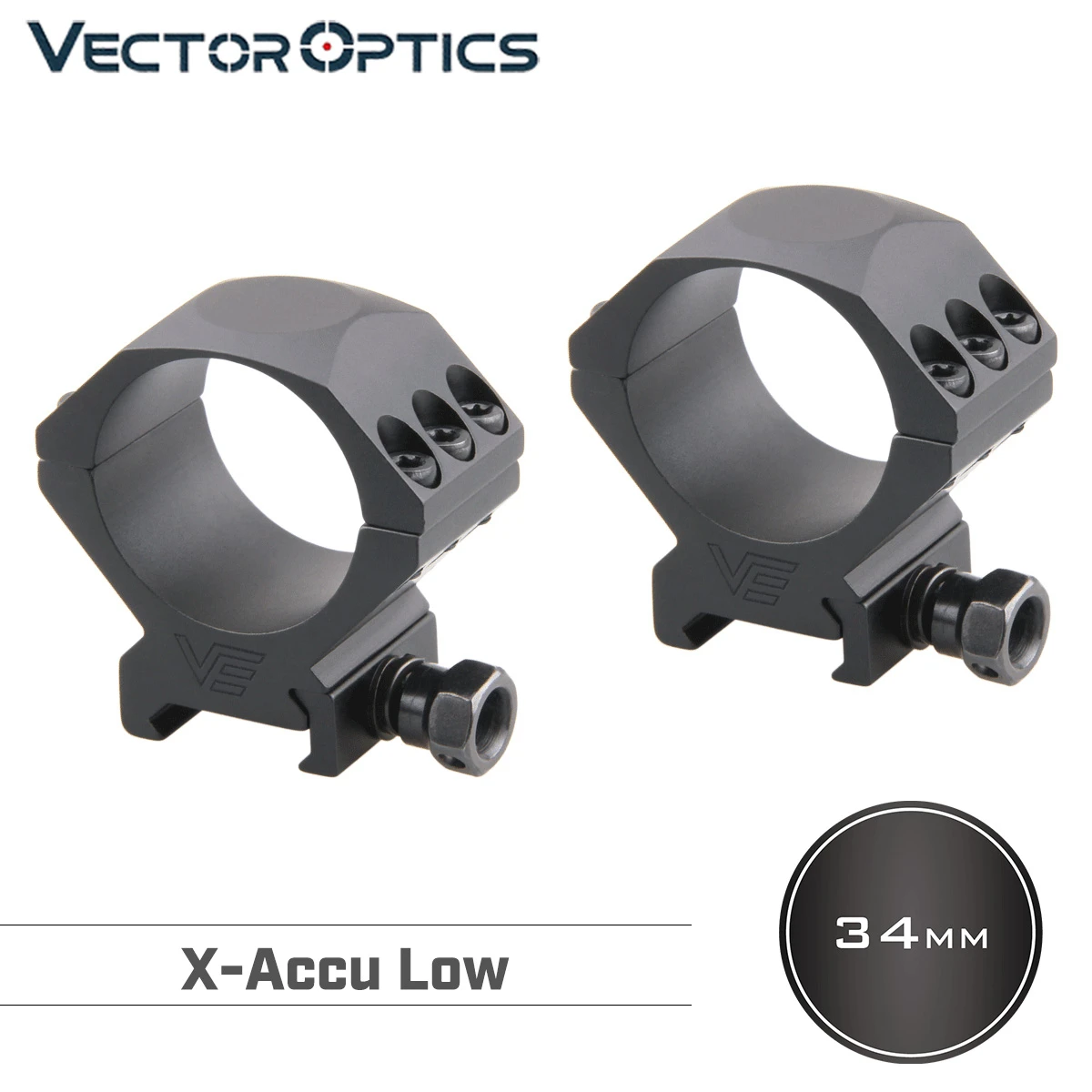 Vector Optics 34mm Xaccurate Low Riflescope Mount Rings Picatinny 21mm