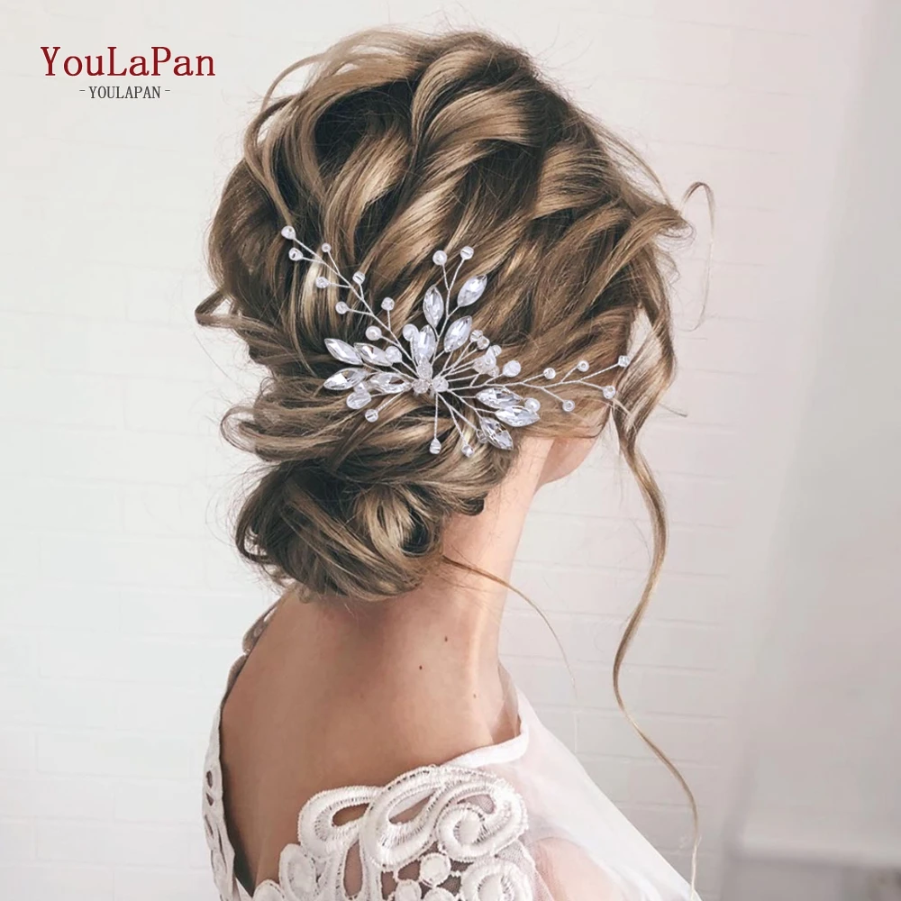 TOPQUEEN HP103-1 U Hair Pins Wedding Hair Accessories Rhinestone Headpieces Ladies Hairs Accessories Korean Women Hair Comb