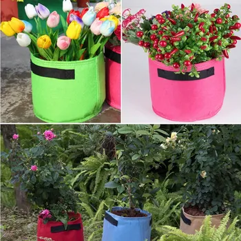 

2/3/5/10 Gallon Garden Plant Seeding Grow Bags Vegetable Grow Bag with Handles Breathable Pots Planter Root Pouch Container