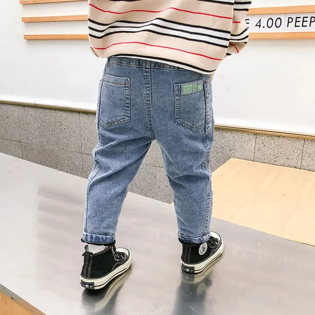 Children’s Jeans Boys velvet Pants for Children Winter 2021 New foreign-style Outer Wear Plus Velvet Thickened Kid’s Trousers