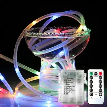 

8 Functions with Remote Control Solar Waterproof Rope Tube LED LED Fairy String Lights Beautiful Sound Activated
