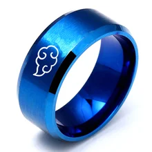 

Anime Cosplay Akatsuki Cloud Rings Japanese Style Animation Cosplay Ring Stainless Steel Finger Ring Titanium Steel Men's Rings