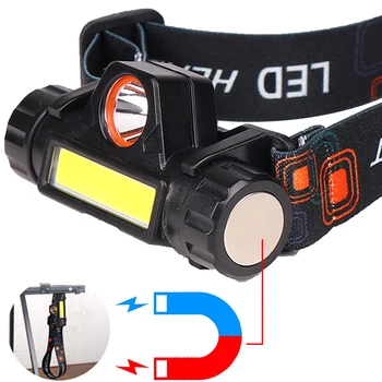 

Mini Portable LED Headlamp T6 COB Headband Light USB Rechargeable Head Flashlight Camping Fishing Lamps Lantern Waterproof Torch