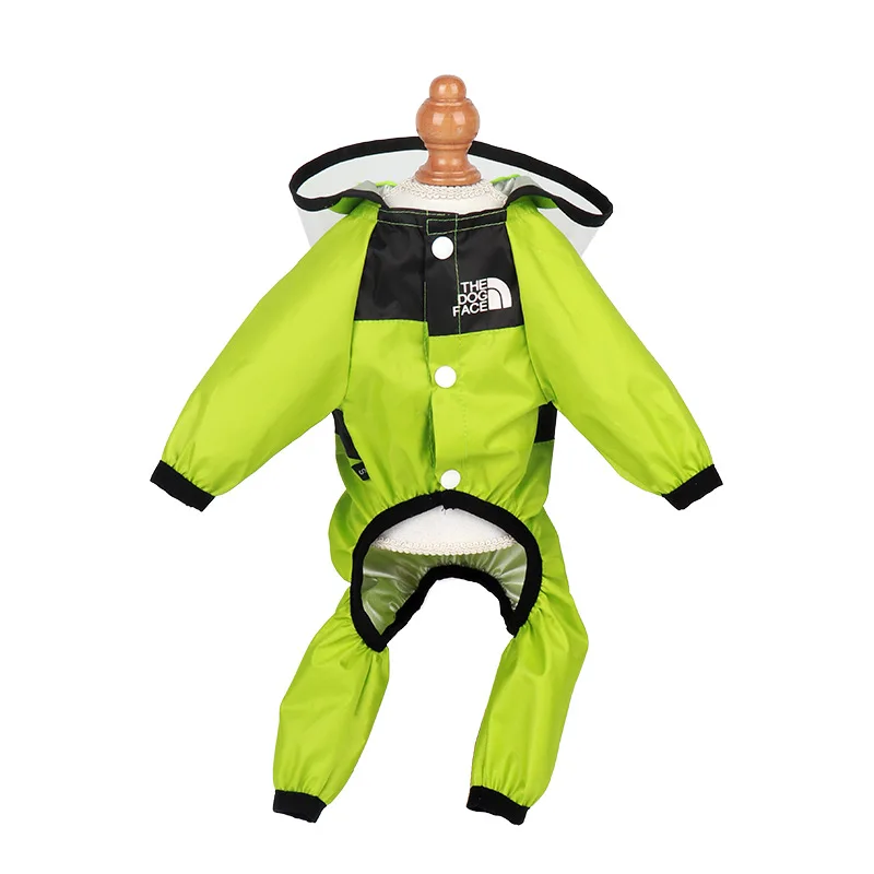 Pet Dog Raincoat The Face Clothes Jumpsuit Waterproof Jacket Dogs Water Resistant Four-legged | Дом и сад