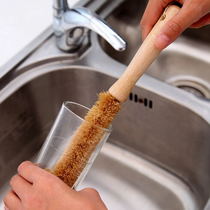 1Pc Kitchen Supplies Hemp Fiber Non-stick Skillet Brush Oil Degreasing Dish Washing Cleaning Brush Cup Pot Brush