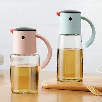 

Cartoon Bird Japanese-style Glass Oil Pot Leak proof Large capacity Soy Sauce vinegar jar Kitchen Gadgets tools