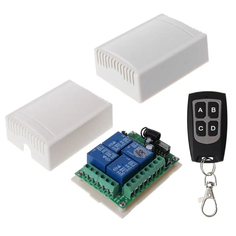 

1Set DC12V 4CH RF Relay Receiver Module 433Mhz Wireless Remote Control Switch