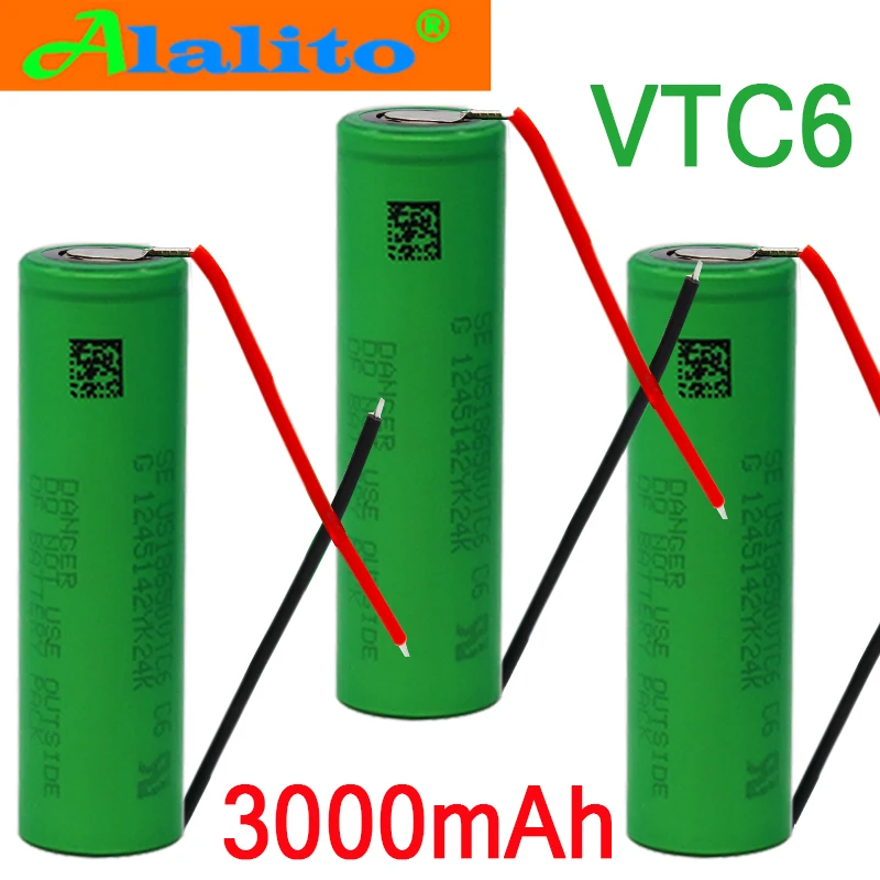 100% Оригинальный Новый 3 7 V 3000 MAH литий ионный аккумулятор 18650 для SONY us18650 vtc6 30A 3000mah