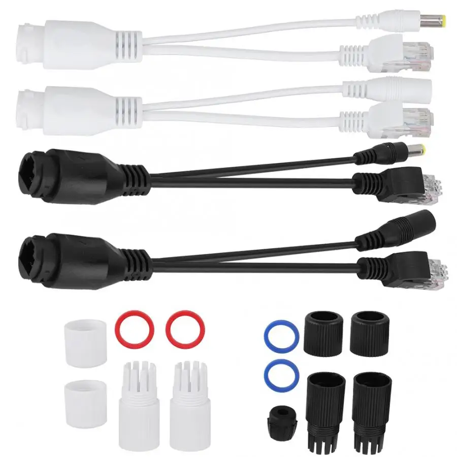 5 Pairs CCTV Passive POE Adapter Cable Power Over Ethernet POE Injector Waterproof For IP Security Camera 6