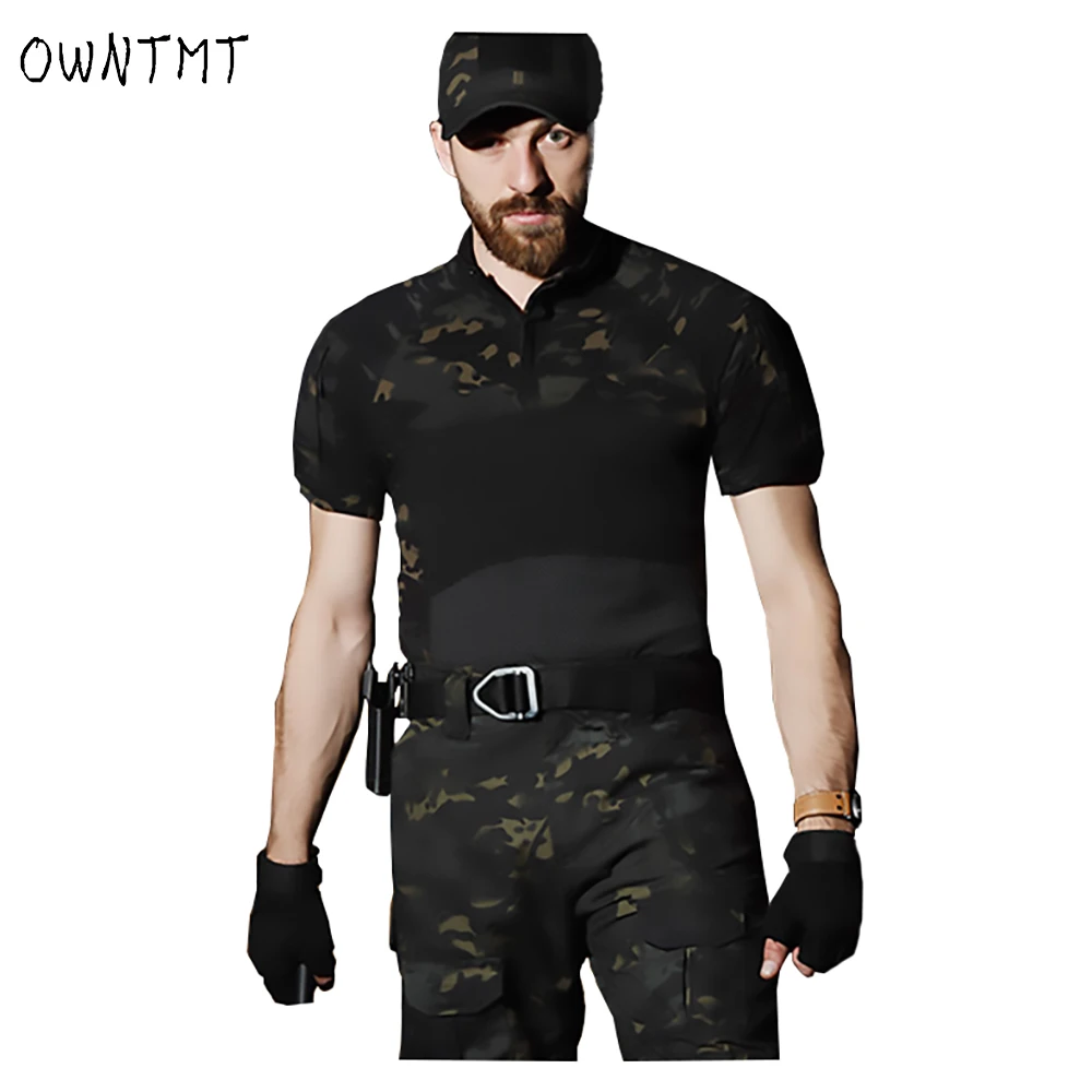 Military Army Tshirt Men Short Sleeve Camouflage Tactical Shirt