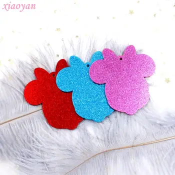 

76mm Acrylic Female Mouse Keychains Party Gifts Pink Glitter Mouse Eco-Friendly Acrylic 3"-AC1089
