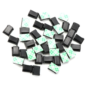 

30Pcs Plastic Car Wire Clip Tie Rectangle Cord Cable Holder Mount Clamp Self-adhesive Fixed Auto Seat Line Wire Clamps