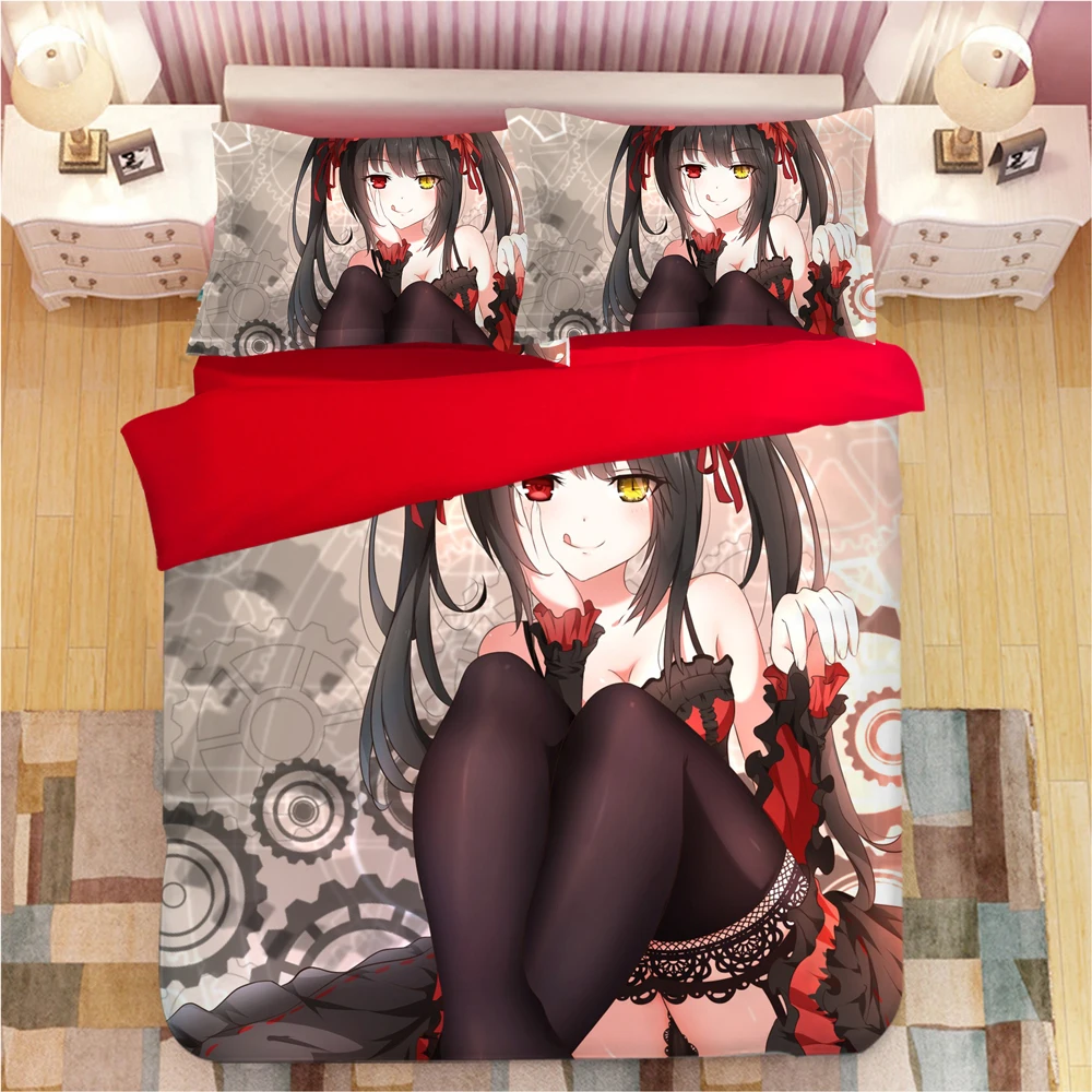 Мультяшное постельное белье с аниме набор пододеяльников наволочки токисаки