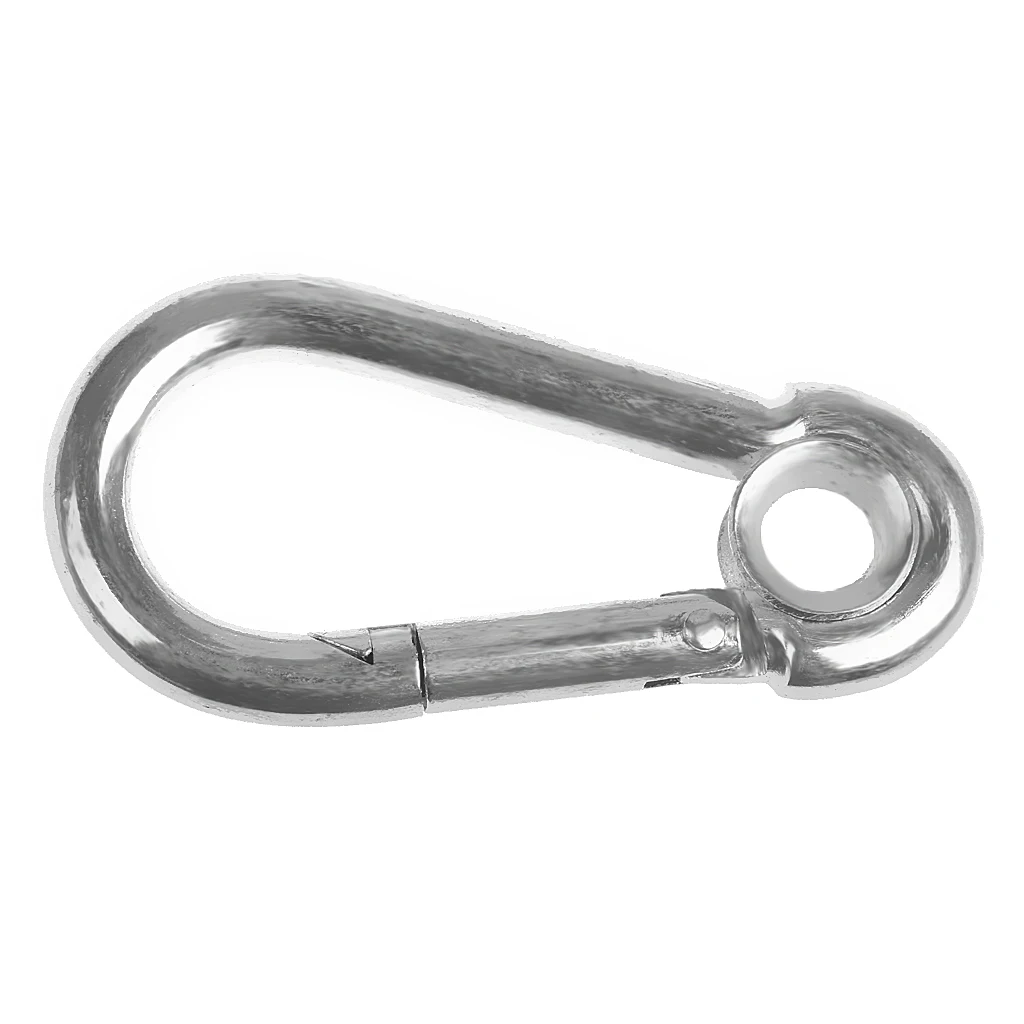 Outdoor Climbing Stainless Steel Safety Hook Clip Locking Keychain Carabiner
