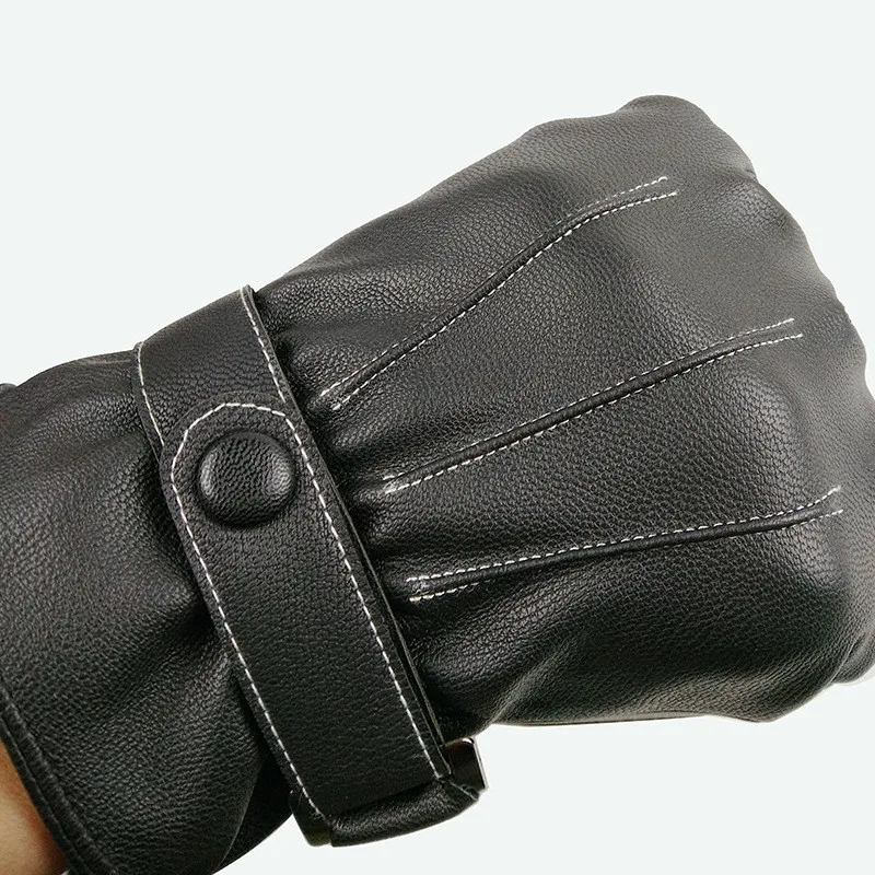 K8356 Full Finger Touch Induction Drive Fabric Photography PU Fishing Gloves Outdoor Winter Cycling Gloves Skid-resistant Sports