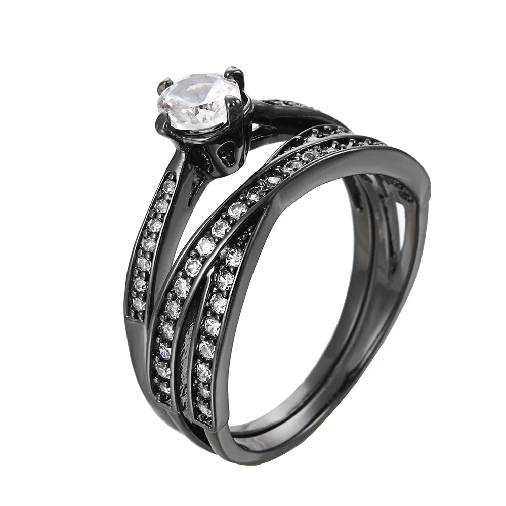 

2 Pcs Wedding Crystal Couple Rings for Men and Women Gifts for Women Jewellery Friendship Ring Bijouterie Ringen Bijoux