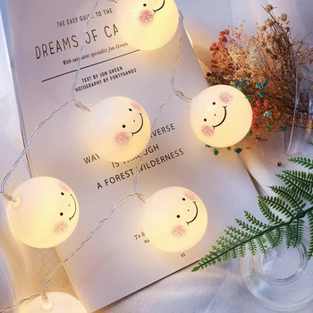 

20 LEDs Battery Powered Night Lamp Baby Shower Dorm For Bedroom Multifunctional Party Kids Easy Install Light String Printed