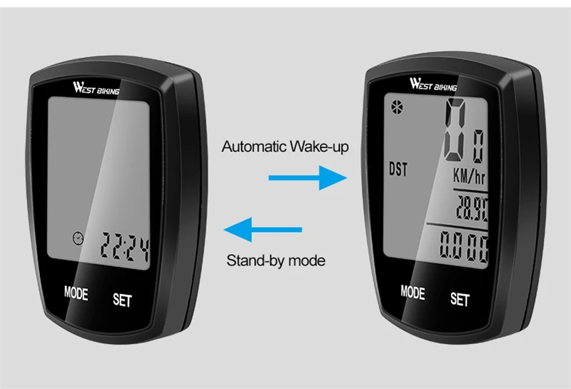 West biking велосипедный компьютер беспроводной проводной светодиодный цифровой скорость Велоспорт Водонепроницаемый одометр секундомер Спидометр велосипед компьютер