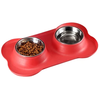 

New Dog Bowl No Spill Non-Skid Silicone Mat Feeder Tool Pet Supply Convenient Non-Toxic Food Bowl