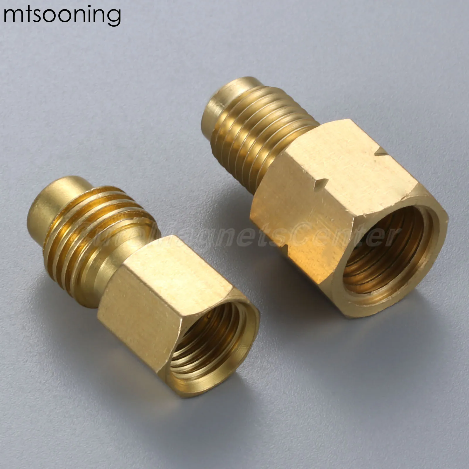 Адаптер mtsooning R1234yf 2 шт. с сердечником клапана 1/4 дюйма SAE Female FL x 1/2 ACME LH Male|Установки