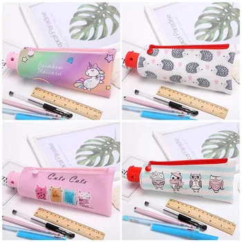 

1PC Strawberry Toothpaste PU Pencil Case with Pencil Sharpener Stationery Storage Bag School Supplies for Girl Students Gifts