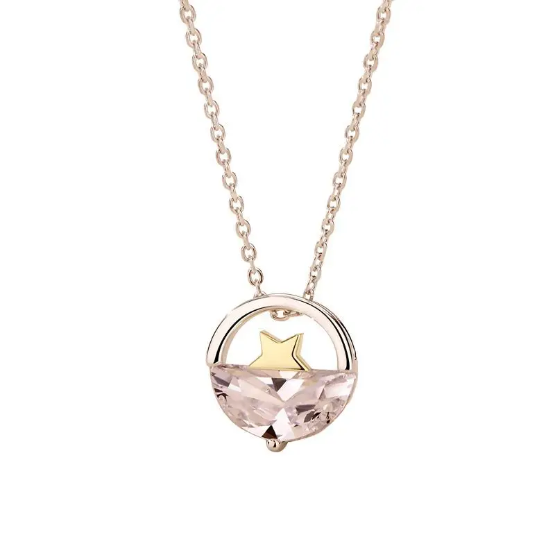 

Fashionable Woman Original Design Star Korean Simple Pendant Inlaid With Zircon Personality Universal S925 Sterling Silver Neckl