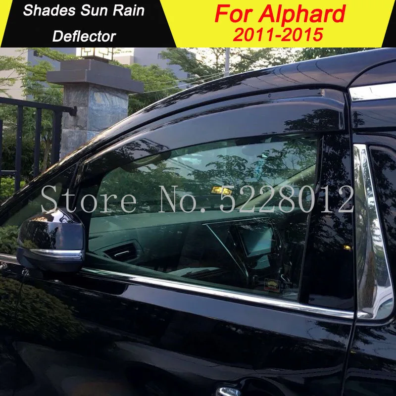 Для Toyota ALPHARD/VELLFIRE Пластик оконный козырек Vent Оттенки Защита от солнца дождь дефлектор гвардии для Toyota ALPHARD/VELLFIRE V авто аксессуары 4 шт./компл. 2011