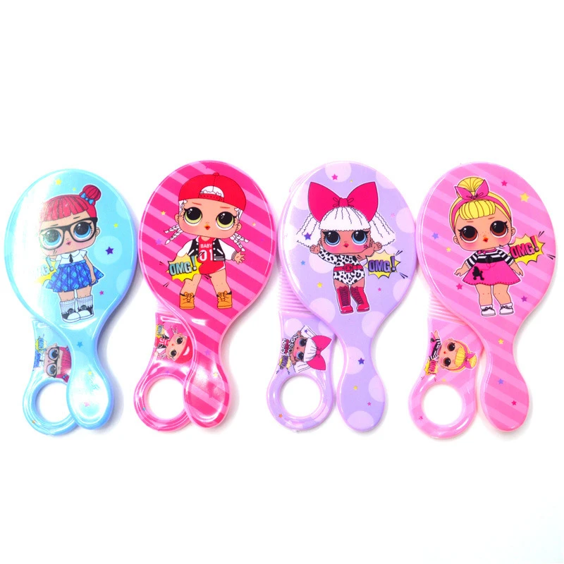 Lol Surprise Doll Omg Cartoon Makeup Mirror Comb Set Girls Toys For Children Children S Dressing Mirror And Comb Set Action Figures Aliexpress