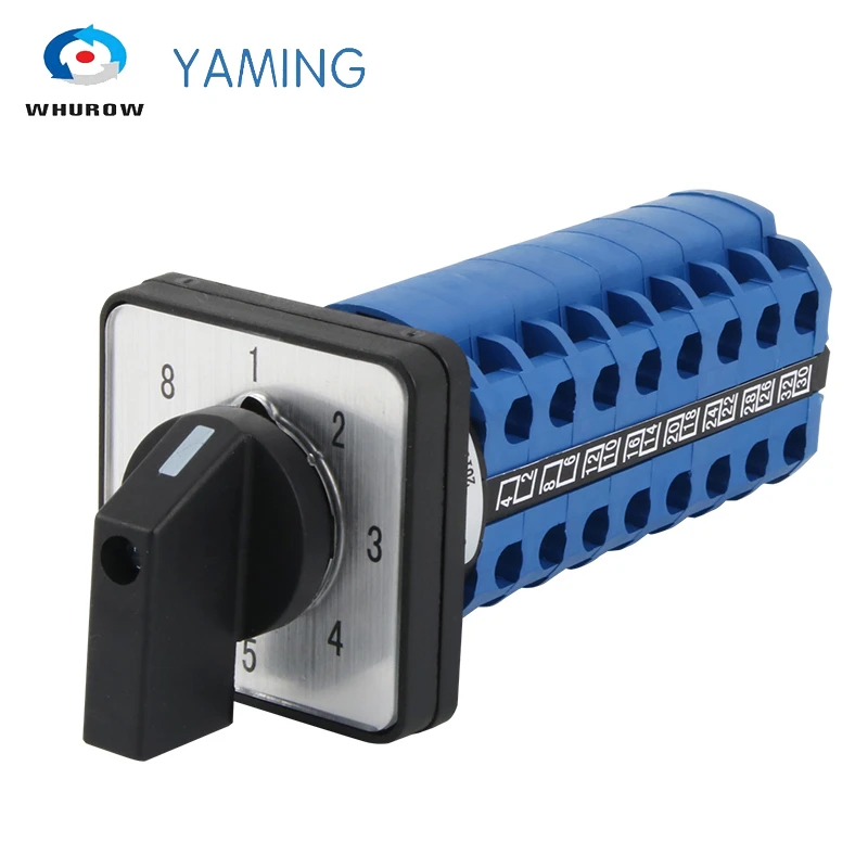 

LW26-20/8 DIY 1-8 Positions 8-section Changeover Power Supply Voltage Switching 8-channel Dual-wire Selective Control Cam Switch