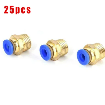 

25pcs Outer Dia. 6mm 1/4 Inch Pneumatic Plug-In Quick Connector Joint Air Line Tube Accessories
