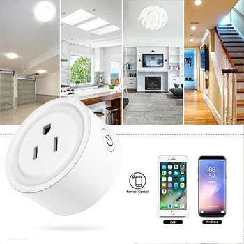 

Home WIFI Smart Socket Outlet US Plug Adapter Power Plug Switch Timing Voice Control with Amazon Alexa Google Phone APP Control