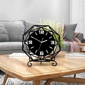 

2020 New Arrivals Silent Black Acrylic Table Clock 3D Modern Design Quartz Desk Watch Home Decor for Study Room Free Shipment