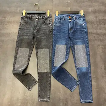 

2020 Spring New Rhinestone Jeans Women Heavy Hot Drill Stretch Slim-Fit Pencil Pants Women's Jeans Ladies Streetwear Jean