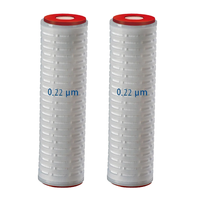 

2 Pack of 10" Parker/Pall Compatible Membrane Pleated Filter 0.22 Micron, Double Open End, Polypropylene Micro fiber Media