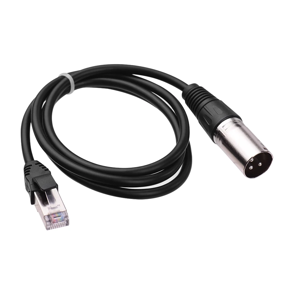 RJ45 мужской сетевой разъем для 3-Pin Mini XLR Мужской кабель-удлинитель DMX512 кабель для сцен и студий кабели провода черный 1 м