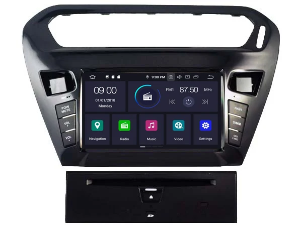 Best RUISO 4g+64g 8-Core Car DVD Player Android 9.0 for CITROEN ELYSEE car multimedia auto stereo 1080P gps wifi dvr dab obd ips 18