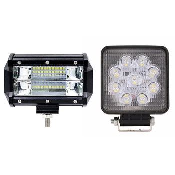 

27W 9 x 3W Square LED Work Light Truck Lamp Camping Boat 12V 24V 6000K FLOOD Lamps & 72W SPOT LED Off Roads Work Light Lamp Fit